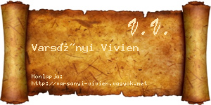 Varsányi Vivien névjegykártya